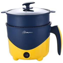Elektrische Haushalts-Kochmaschine, 1–2 Personen, Hot Pot, Einzel-/Doppelschicht, Mini-Antihaft-Pfanne, multifunktionaler elektrischer Reiskocher