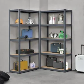 Juskys Lagerregal Metall 180 x 90 x 40 cm Grau