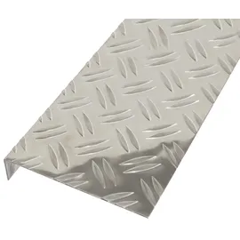 GAH Alberts Alberts Strukturblech Riffel-Prägung, gekantet, L-Form | Aluminium, natur | 1000 x 30 mm
