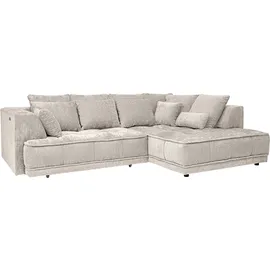 werk2 Ecksofa WERK2 "Tiga, Komfortsofa mit elekt. Auszugsfunktion, bequem, L-Form", beige, B:207cm H:72cm T:286cm, 100% Polyester, Sofas, Ecksofa, Pure Wohlfühlgarantie: Ausziehbare Sitztiefe, XXL-Ottomane & Kissen.