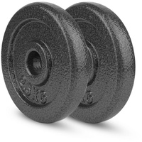 wuuhoo Hantelscheibe Hantelscheiben Manuel 27/29mm Gusseisen, 2er Set I Weight Plates 1' aus Gusseisen I Langhantelgewichte beschichtet für Home Gym I Grau 2 x 2,5kg