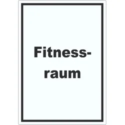 Fitnessraum Aufkleber mit Text Sport Fit hochkant A7 (74x105mm)