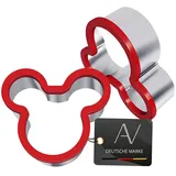 AVANA Edelstahl Ausstechformen Sandwich Cutter Plätzchen Maus Weihnachten Komfortable Kunststoff Oberfläche Keks Ausstecher für Kinder - 2er Set