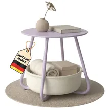 Coemo Beistelltisch Kosi mit Canvas Korb - Metallgestell mit Stoffkorb | Gr.: onesize