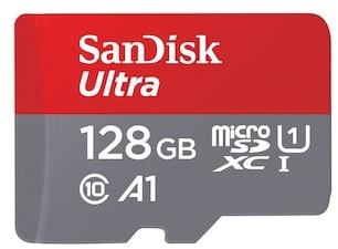SanDisk Ultra 128 GB microSDXC Speicherkarte Kit (2022) bis 140 MB/s C10, U1, A1