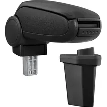 pro.tec Mittelarmlehne - Armauflage mit Staufach - gepolstert - Textil schwarz