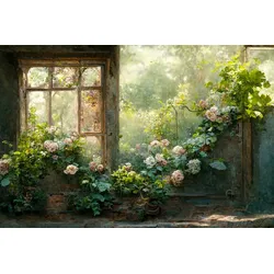 Leinwandbild ROMANTIK GARTEN - grün