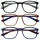 OPULIZE Max Lesebrille 3er Pack - Klassische große rechteckige Fassung - Brillen in mattem Schwarz, Braun und Blau - Herren Damen Unisex - RRR78-123 - +3,50