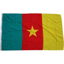 Flagge Fahne Kamerun 90 x 150 cm Fahne mit 2 Ösen 100g/m2 Stoffgewicht Hissflagge