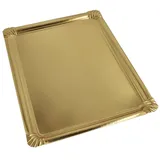 Papstar Starpak 5 Servierplatten, Pappe, PET-beschichtet eckig 34 cm x 45,5 cm gold