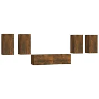 VidaXL 6-tlg. TV-Schrank-Set Räuchereiche Holzwerkstoff