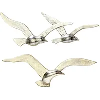 Boltze 2er-Set: Wandobjekte Vogel Möwe Silber - Set
