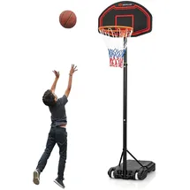 Costway Basketballständer 155-210cm höhenverstellbar, Basketballkorb mit Ständer, Basketballanlage rollbar, Korbanlage geeignet für Indoor und Outdoor