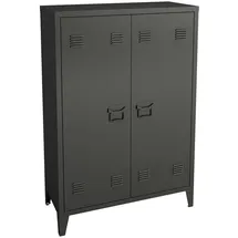 [en.casa] Metallschrank Oripää 110x75x33 cm Schwarz