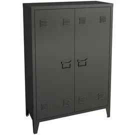 [en.casa] Metallschrank Oripää 110x75x33 cm Schwarz