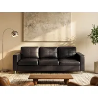 Sofa 3-Sitzer - Kunstleder - Schwarz - ACKLEY