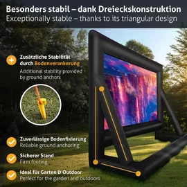 eSmart PUBLIC AIR 16 Aufblasbare Outdoor Leinwand 302 x 168 cm (135") 16:9 Beamer & Kino Leinwand mit Luftgebläse | Front- | Rückprojektion