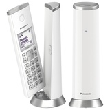 Panasonic Schnurloses DECT-Telefon KX-TGK212JTW mit 1,5 Zoll LCD-Hintergrundbeleuchtung, weiße Klingeltöne, unerwünschte Anrufe, Eco und Eco Plus, weiß