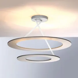 Bopp Stella LED-Deckenlampe 2 Ringe alu/weiß