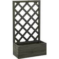 vidaXL Garten-Spalier mit Blumenkasten 50 x 25 x 90 cm Grau