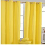 Homescapes Gardinen Unifarben gelb 2er Set 137 x 182 cm - Homescapes