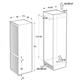 Gorenje NRKI418EP1 Einbau-Kühlgefrierkombination (246 l, 1770 mm hoch)