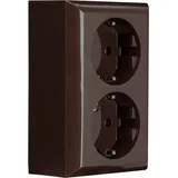 REV Ritter Doppelsteckdose Aufputz 2-fach Braun