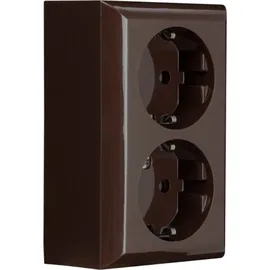 REV Ritter Doppelsteckdose Aufputz 2-fach Braun