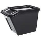 Plast Team Plast team, ProBox Recycle Aufbewahrungsbox, mit Deckel/Kisten mit Deckel QR-Code schwarz (58L)