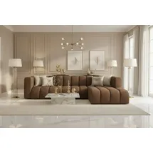 kaiser möbel Ecksofa L-Form GRAND 318 cm, stoff Salvador, Dunkelbraun, Rechts - Dunkelbraun