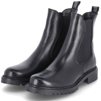 TAMARIS Damen Stiefelette Chelsea Boot Leder Stretch Profilsohle 1-25427-41, Größe:41 EU, Farbe:Schwarz