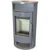 Runder Premium-Kaminofen TORONTO, gussgrau