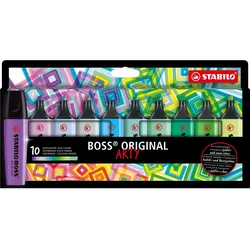 STABILO Textmarker Boss Original Etui -Arty- sortiert Etui VE=5x10 Stifte