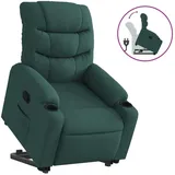 vidaXL Relaxsessel mit Aufstehhilfe Stoff 147 x 80,5 x 0 cm Dunkelgrün mit Rollen
