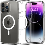 Spigen Ultra Hybrid MagFit Series (iPhone 14 Pro Max), Smartphone Hülle, Transparent, Weiß