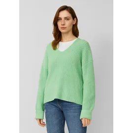 s.Oliver Grobstrickpullover mit V-Ausschnitt Grün 42