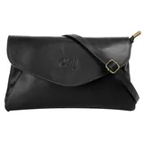 Cluty Abendtasche Leder Schwarz
