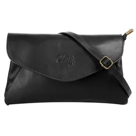 Cluty Abendtasche Leder Schwarz