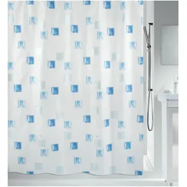 Spirella Duschvorhang Milano 120 x 200 cm blau-weiß