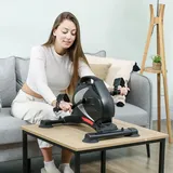 sportnow Pedaltrainer leiser Mini Heimtrainer mit 8 Stufen Magnetwiderstand LCD-Display tragbar Beintrainer mit Anti-rutschmatte Senioren Arm- & Schwarz