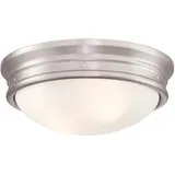 Westinghouse Lighting 63707 Zweiflammige Deckenleuchte Sophia, 33 cm, von Westinghouse Lighting für Innenbereiche, Ausführung in gebürstetem Nickel mit Opalmilchglas