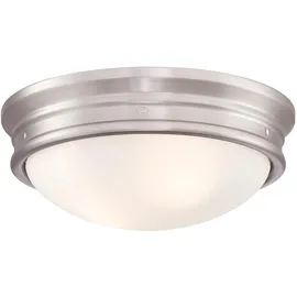 Westinghouse Lighting 63707 Zweiflammige Deckenleuchte Sophia, 33 cm, von Westinghouse Lighting für Innenbereiche, Ausführung in gebürstetem Nickel mit Opalmilchglas