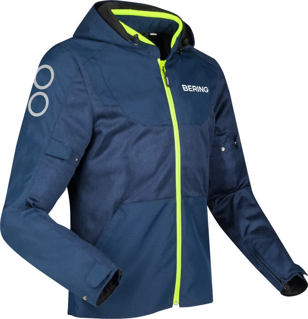 Bering Profil Motorrad Textiljacke, blau-gelb, Größe XL für Männer