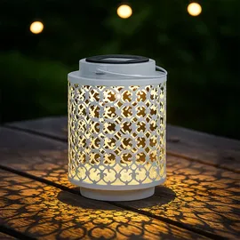 ETC Shop 2er Set LED Solarleuchte, weiß, orientalisch, H 18 cm,