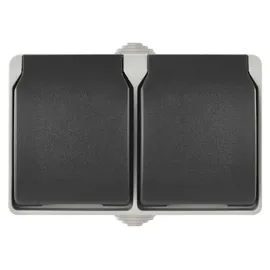 EMOS Schuko-Steckdose 2-fach Grau/Schwarz