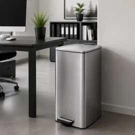 Relaxdays Mülleimer 60 l Schwarz/Silber