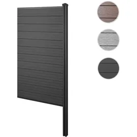 Mendler WPC-Sichtschutz Sarthe, Windschutz Zaun, WPC-Pfosten zum Einbetonieren ~ Erweiterungselement schmal, 98cm anthrazit