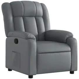 vidaXL Relaxsessel Grau Kunstleder 50 x 98 x 50 cm Grau mit verstellbarer Rückenlehne