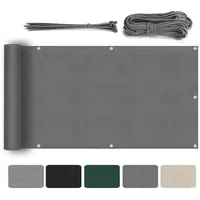 Salcar Windschutz 75 x 300 cm grau Polyethylen