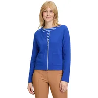 Betty Barclay Sweatjacke BETTY BARCLAY "Betty Barclay Shirtjacke mit Struktur" Gr. 46, blau (adria) Damen Sweatjacken Taschen